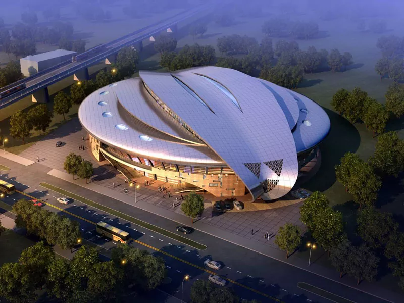 Construction de stade préfabriqué avec structure en acier